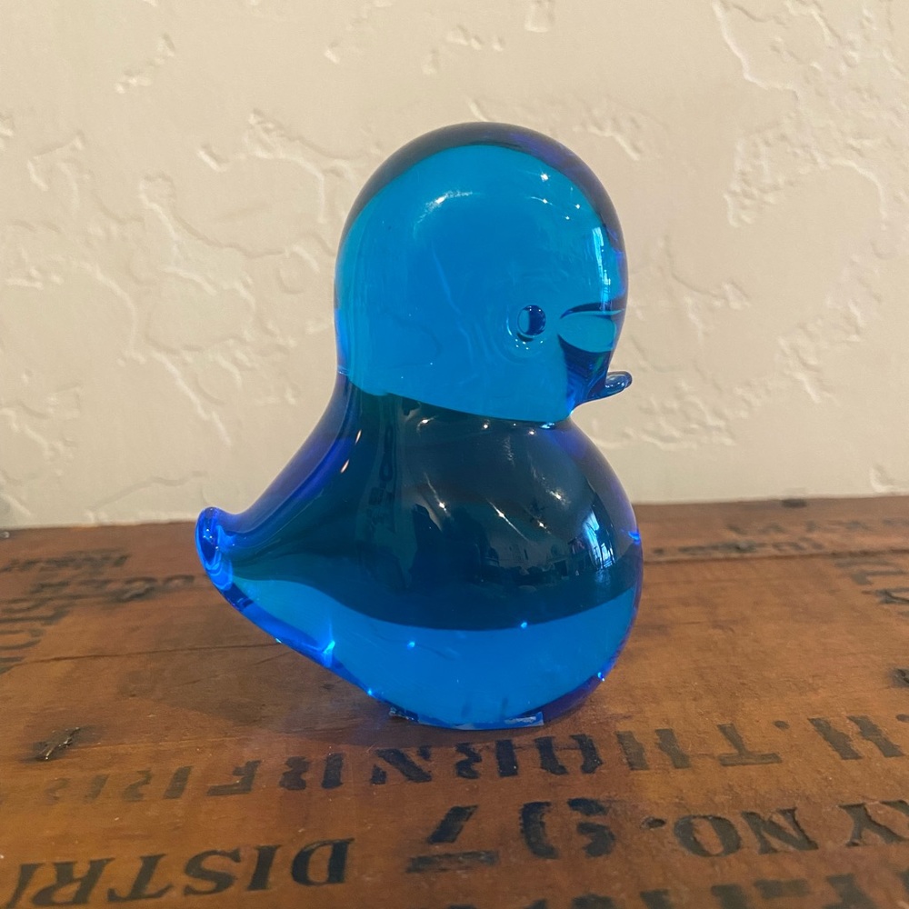 Blue Art Glass Bird